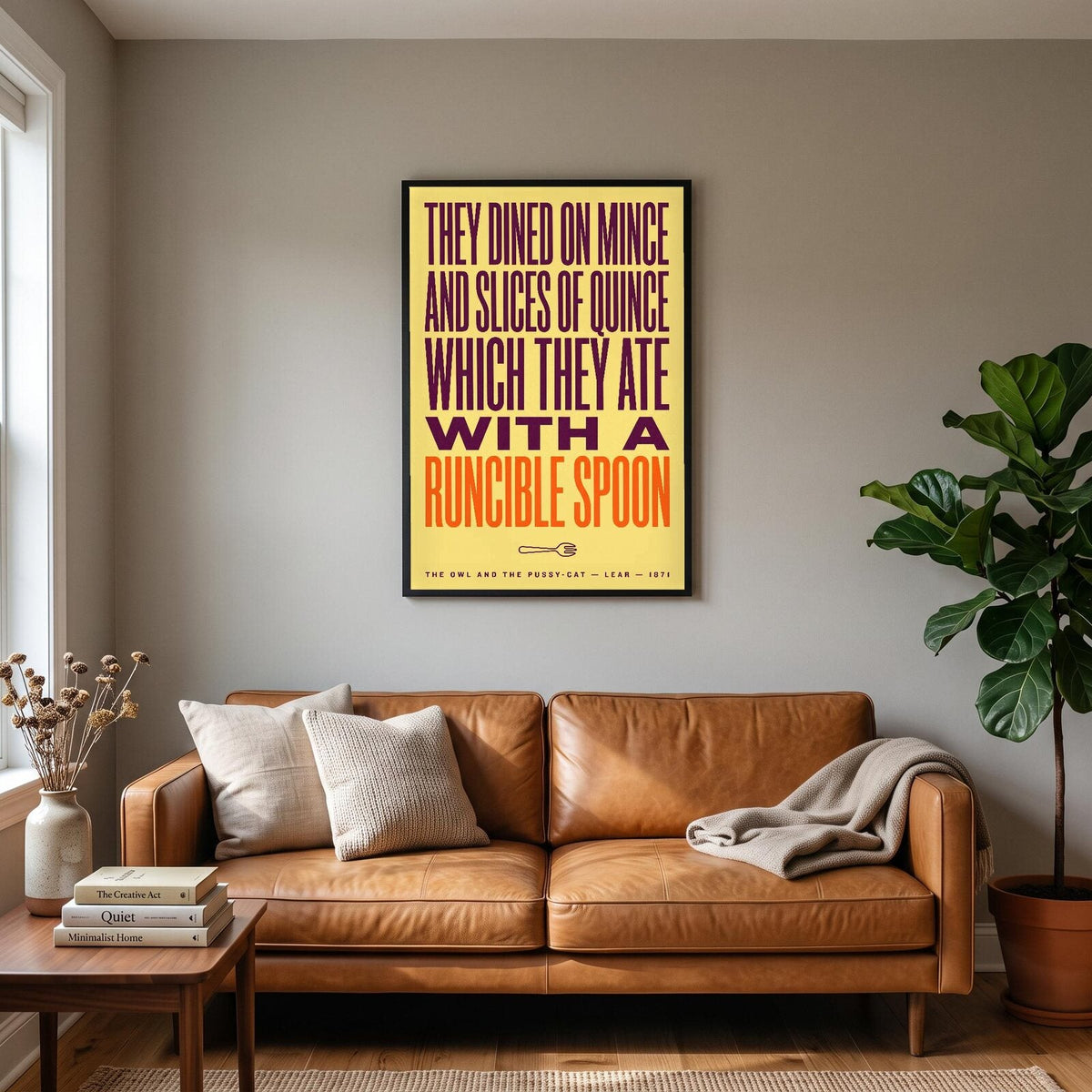 With A Runcible Spoon Book Quote Art Print