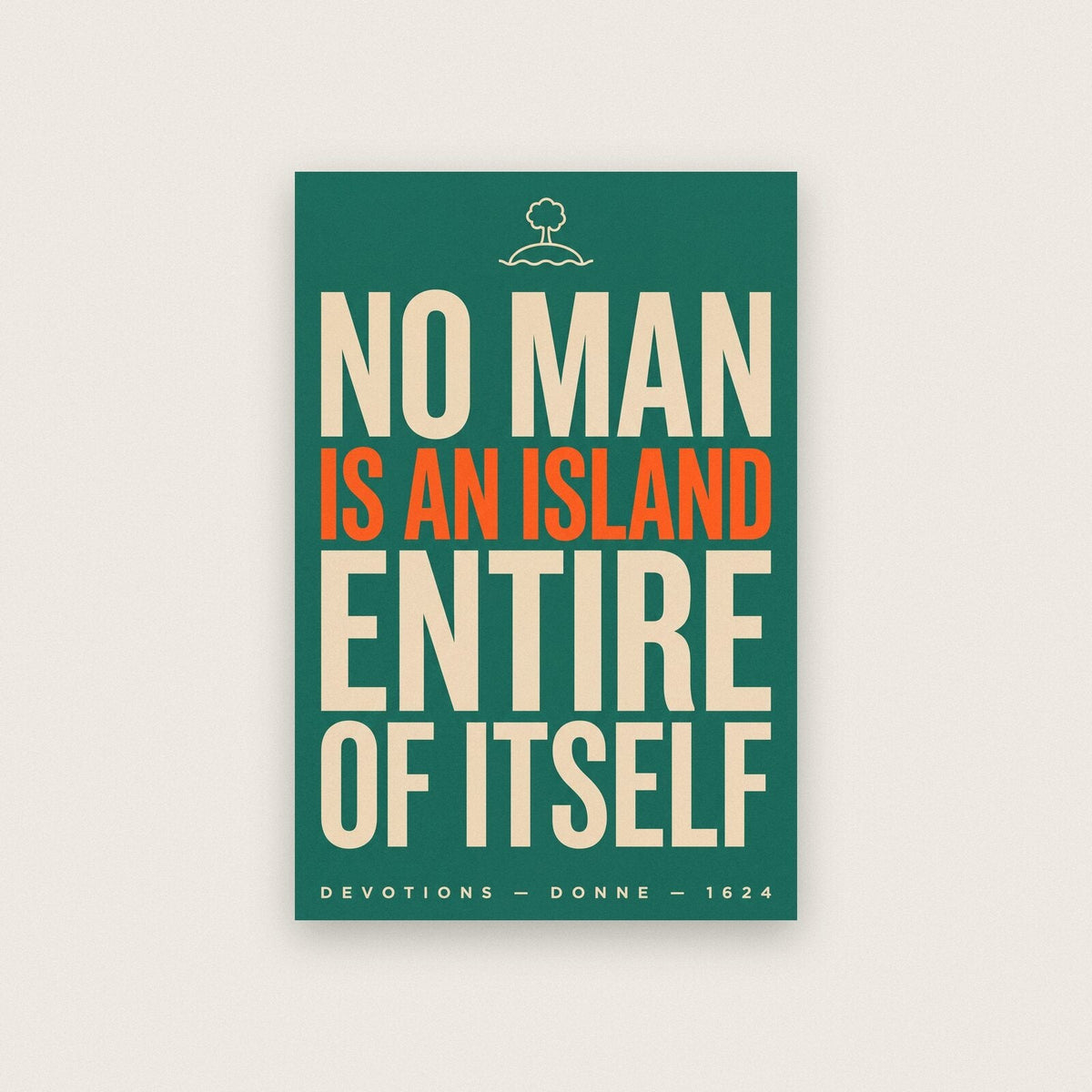 No Man Is An Island Book Quote Art Print
