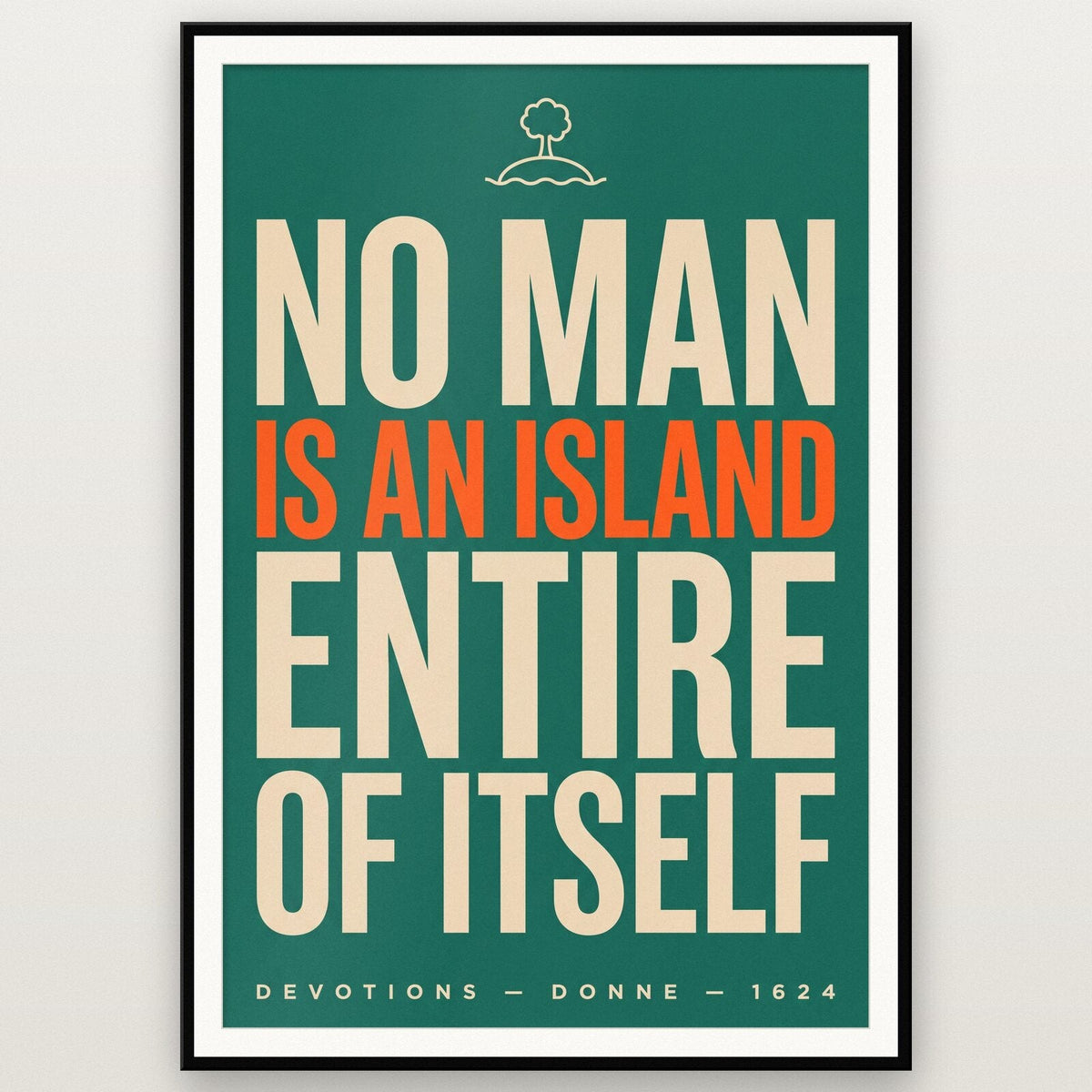 No Man Is An Island Book Quote Art Print
