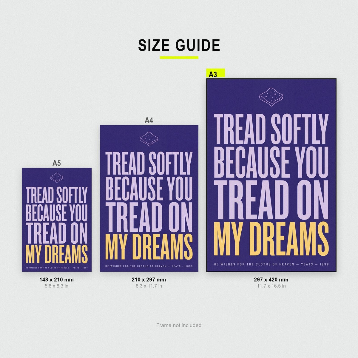 Tread Softly Because You Tread On My Dreams Book Quote Art Print
