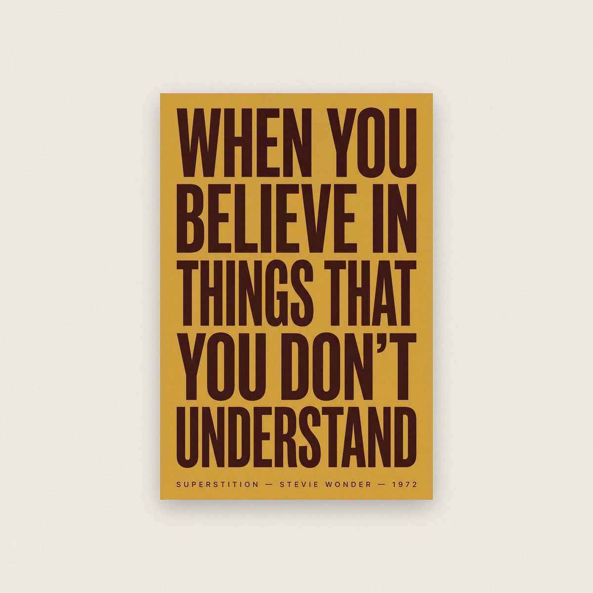 Superstition Lyrics Print
