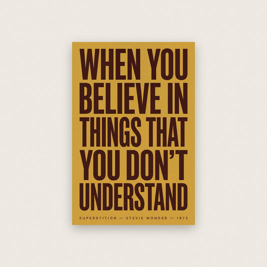Superstition Lyrics Print