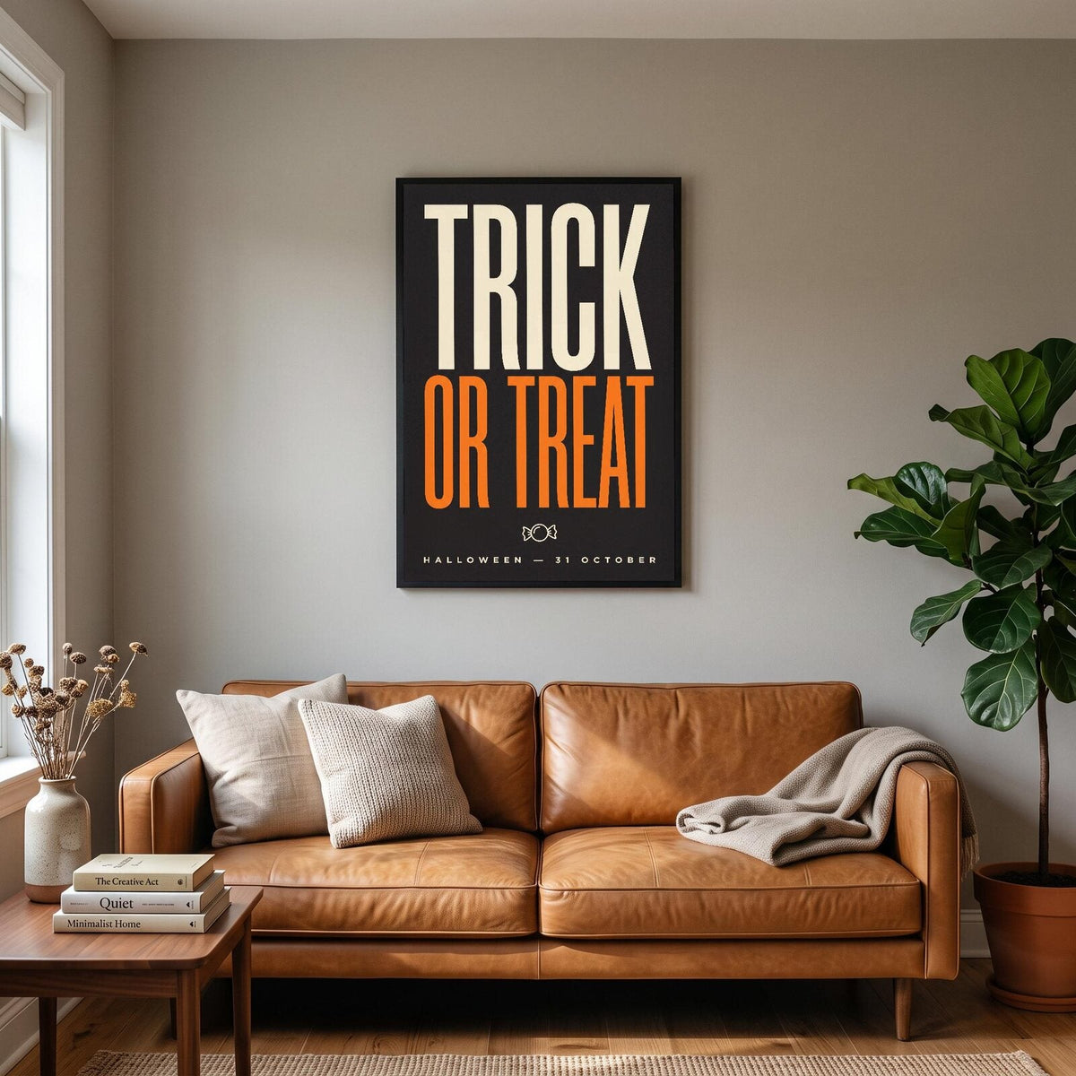 Trick Or Treat Halloween Typography Art Print