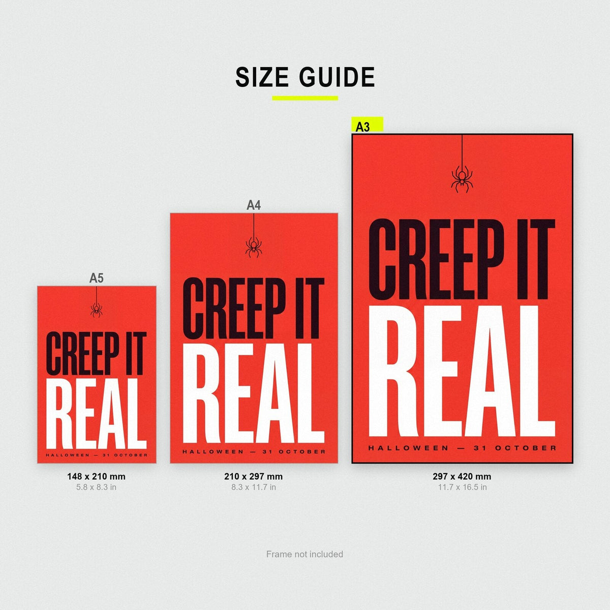 Creep It Real Halloween Typography Art Print
