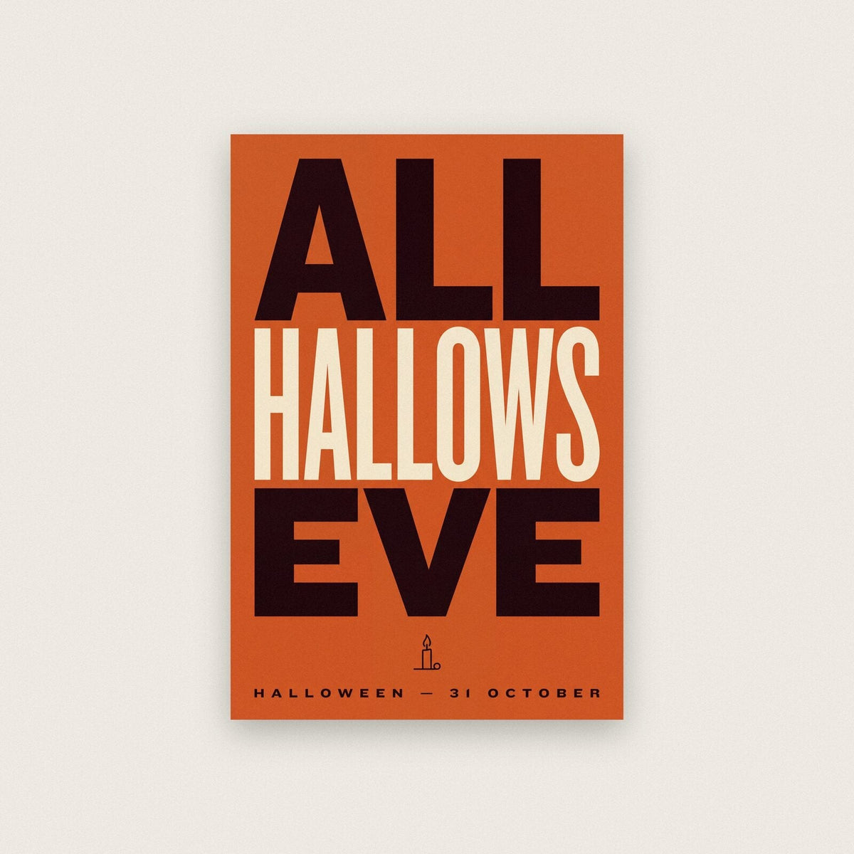 All Hallows Eve Halloween Typography Art Print