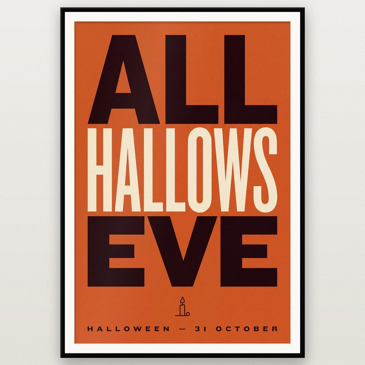 All Hallows Eve Halloween Typography Art Print