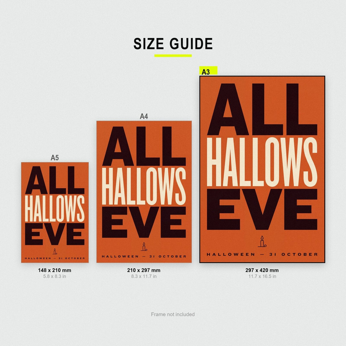 All Hallows Eve Halloween Typography Art Print
