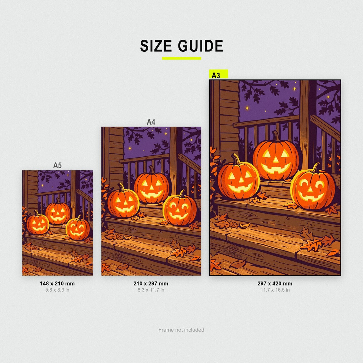 Jack O Lanterns On The Porch Halloween Art Print