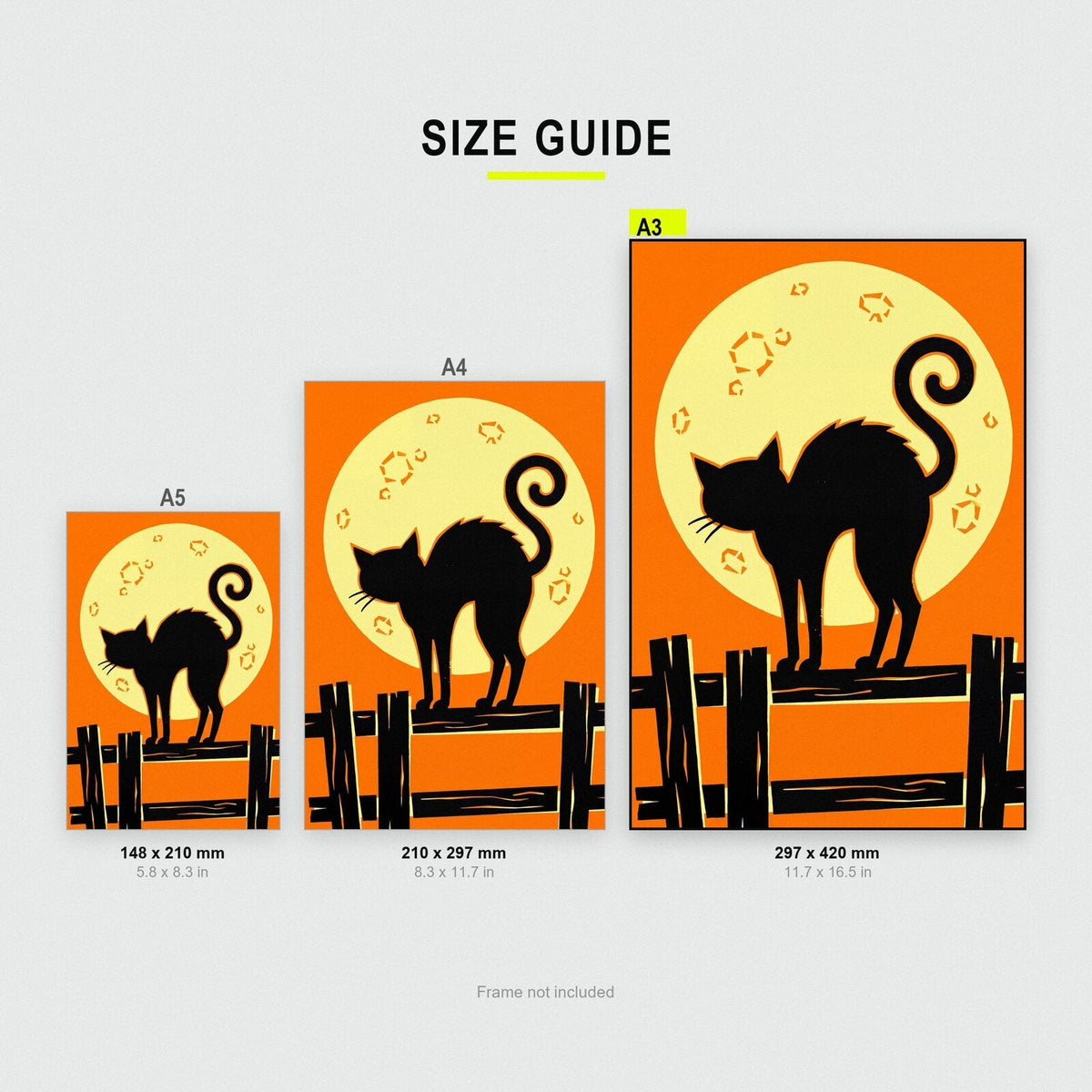Black Cat On The Fence Halloween Art Print