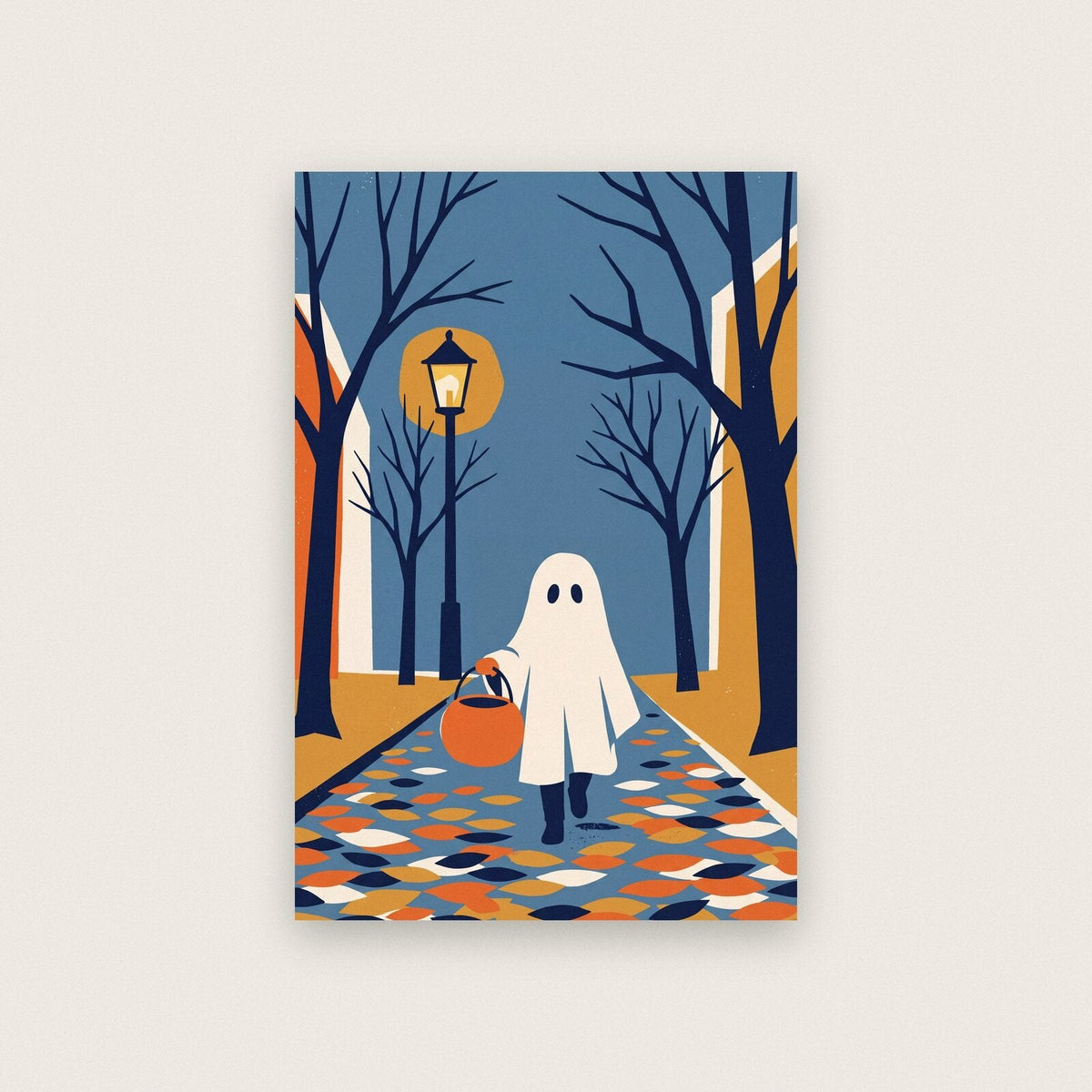 Little Ghost Trick Or Treat Halloween Art Print