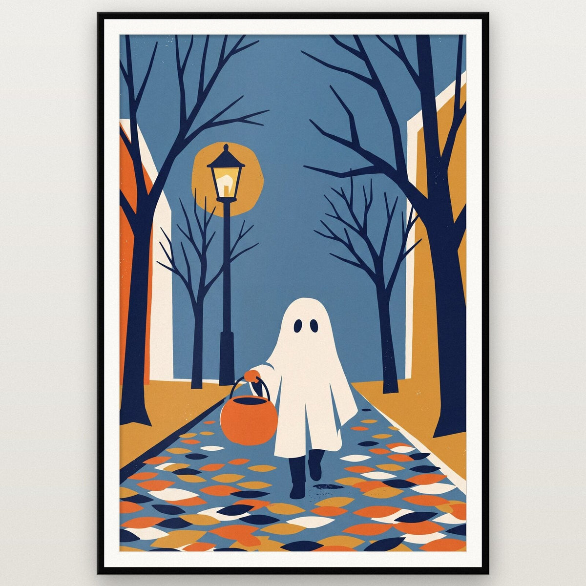 Little Ghost Trick Or Treat Halloween Art Print
