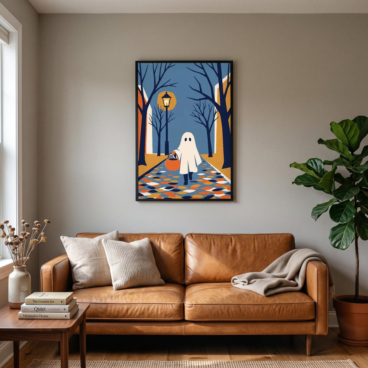 Little Ghost Trick Or Treat Halloween Art Print