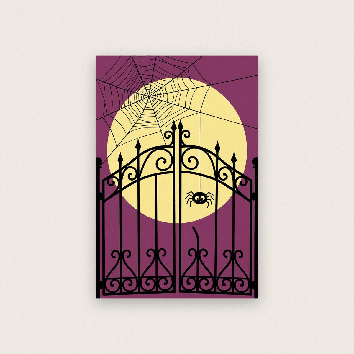 The Spider And The Moon Halloween Art Print