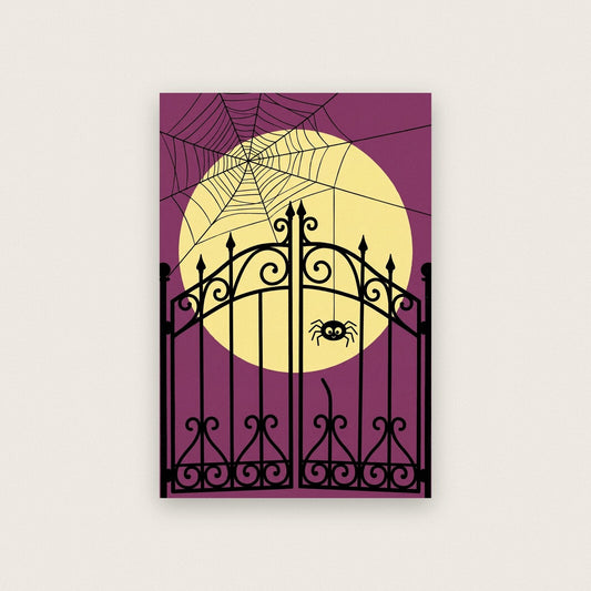 The Spider And The Moon Halloween Art Print