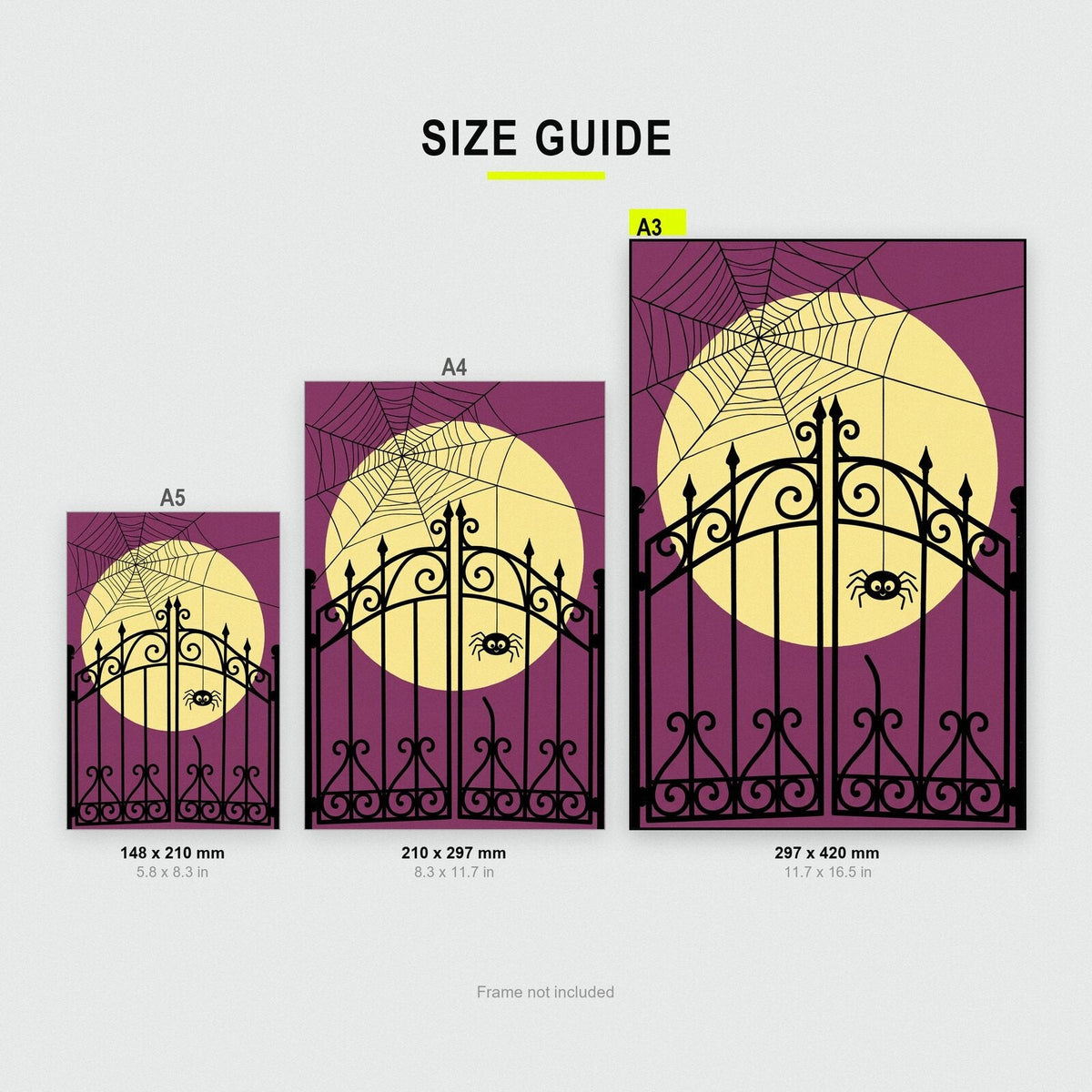 The Spider And The Moon Halloween Art Print