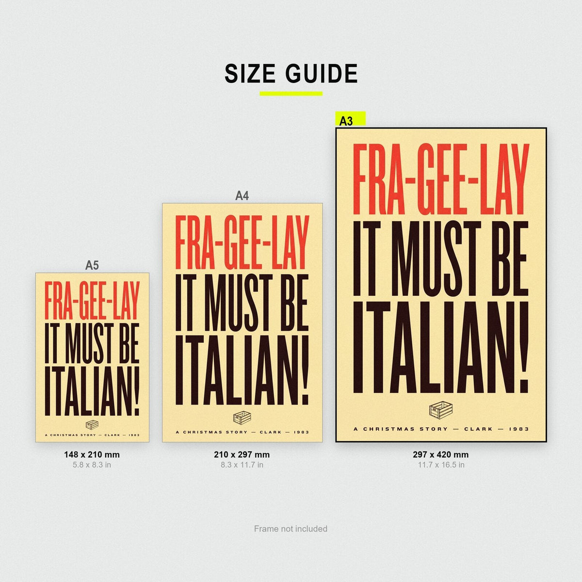 Fra Gee Lay It Must Be Italian Christmas Movie Quote Art Print