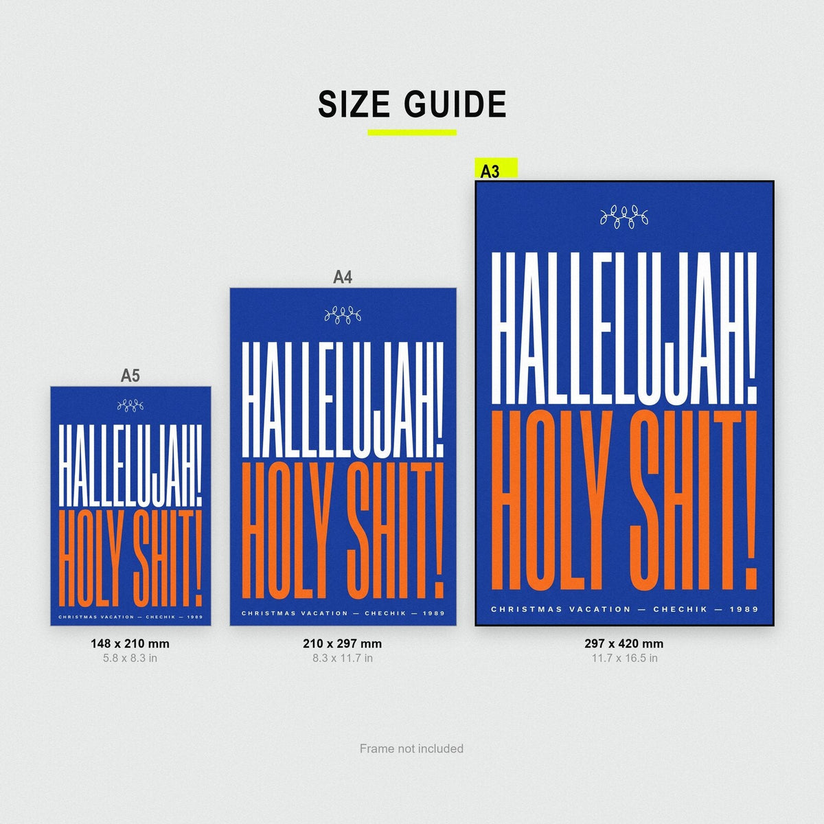Hallelujah Holy Shit Christmas Movie Quote Art Print