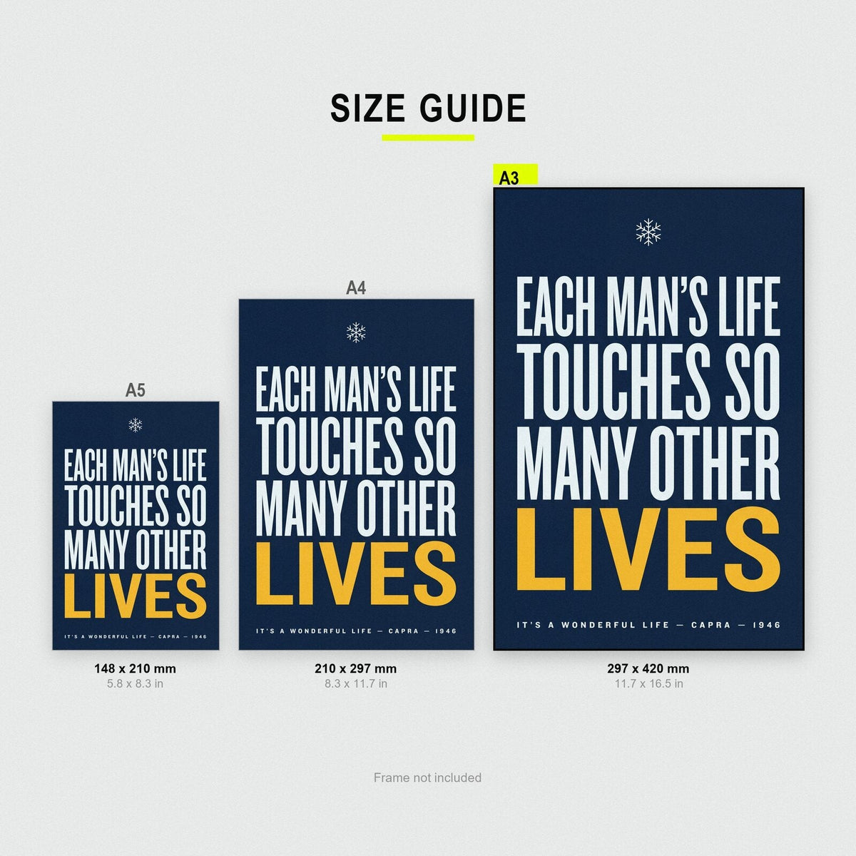 Each Mans Life Touches So Many Other Lives Christmas Movie Quote Art Print