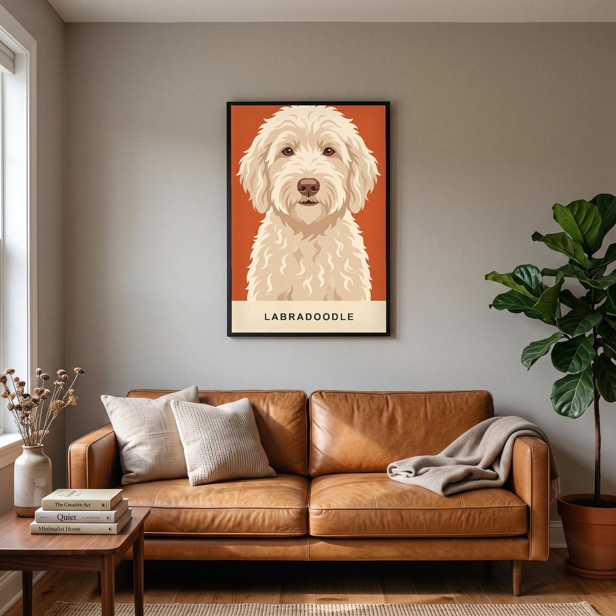 Labradoodle Dog Portrait Art Print
