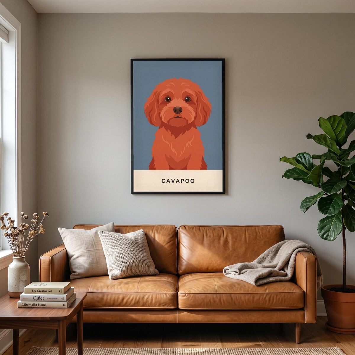 Cavapoo Dog Portrait Art Print