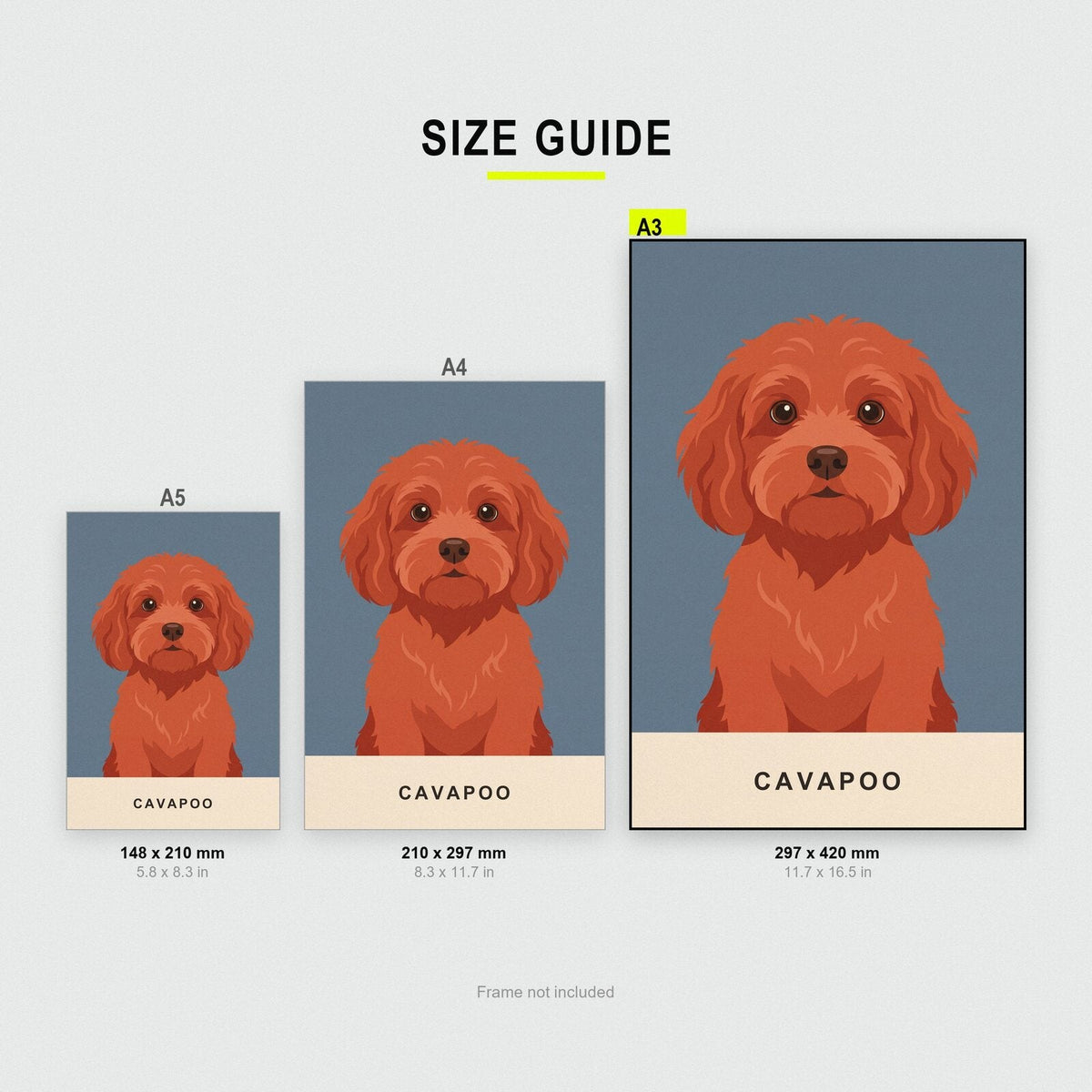 Cavapoo Dog Portrait Art Print