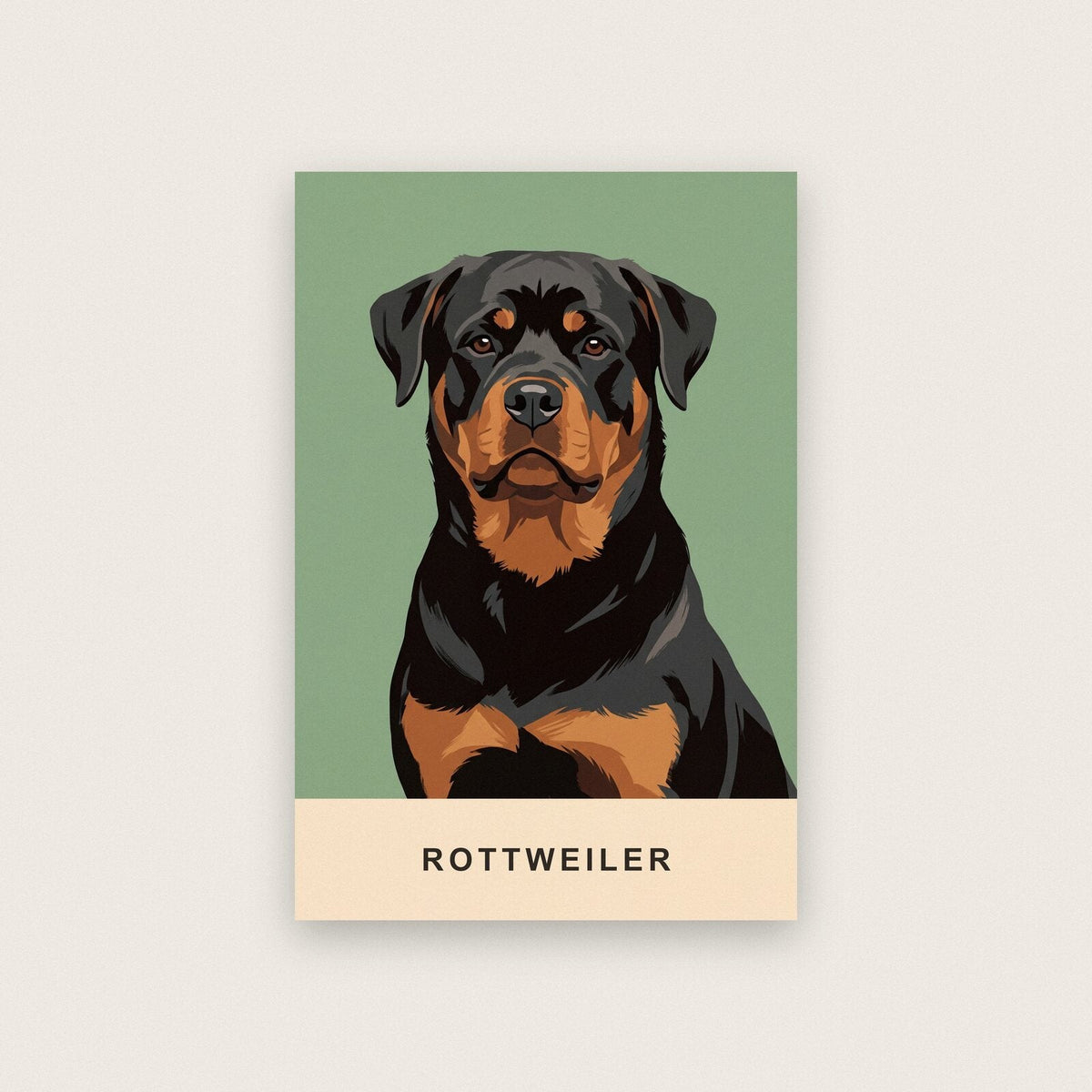Rottweiler Dog Portrait Art Print