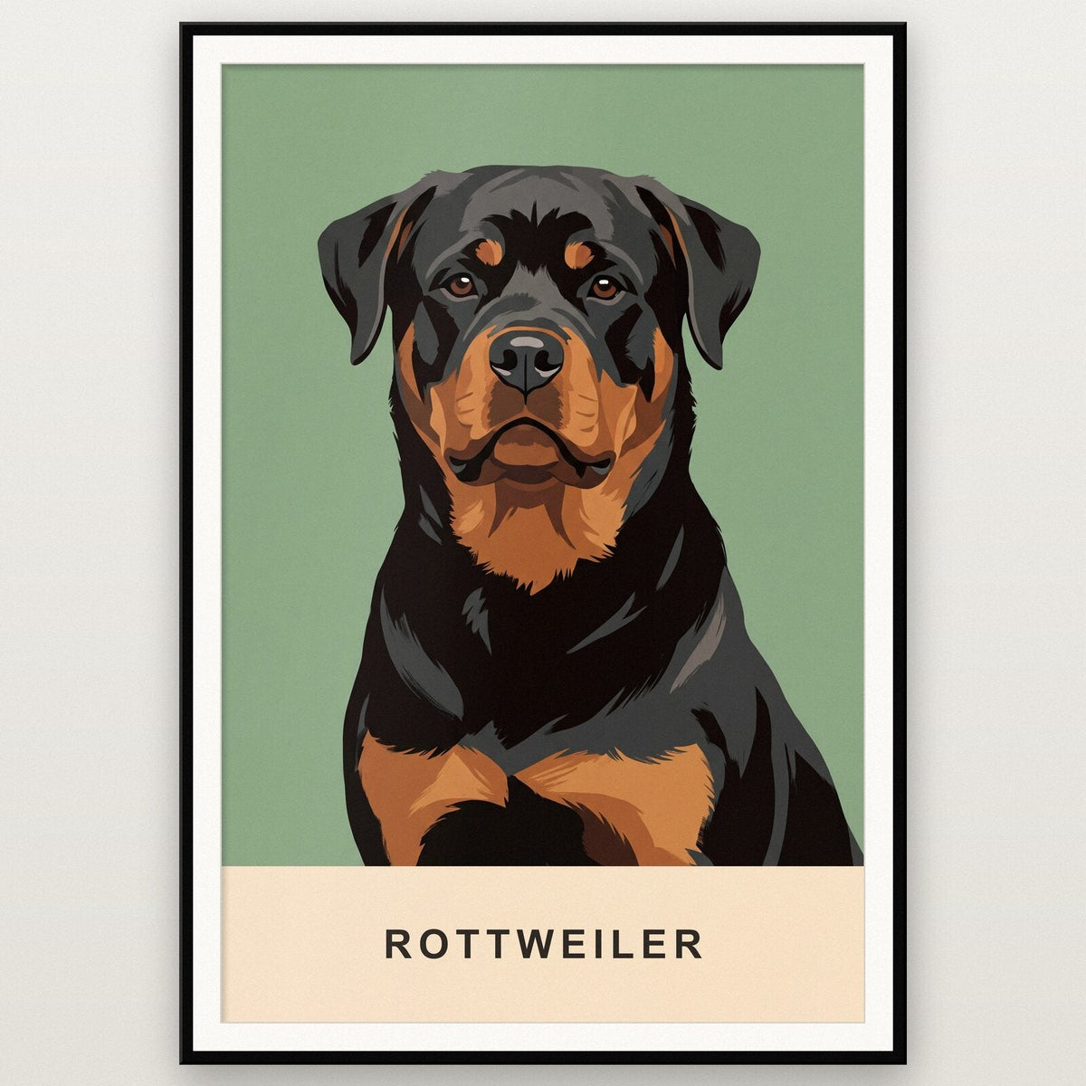 Rottweiler Dog Portrait Art Print