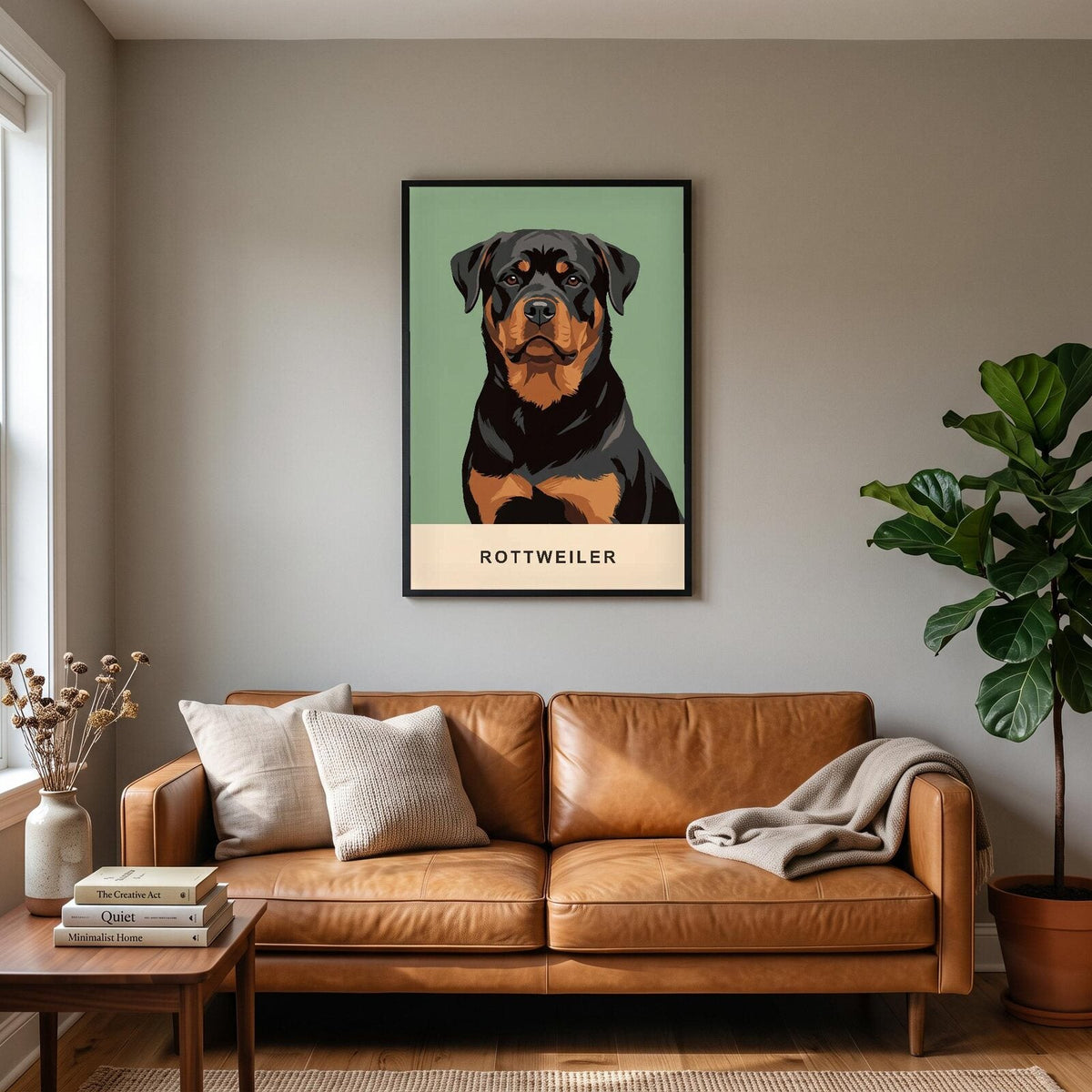 Rottweiler Dog Portrait Art Print