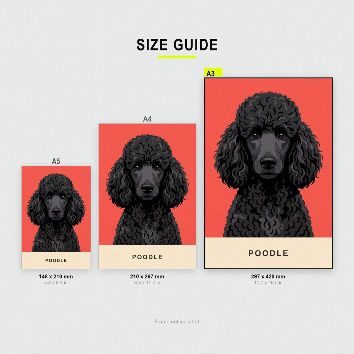 Poodle Dog Portrait Art Print