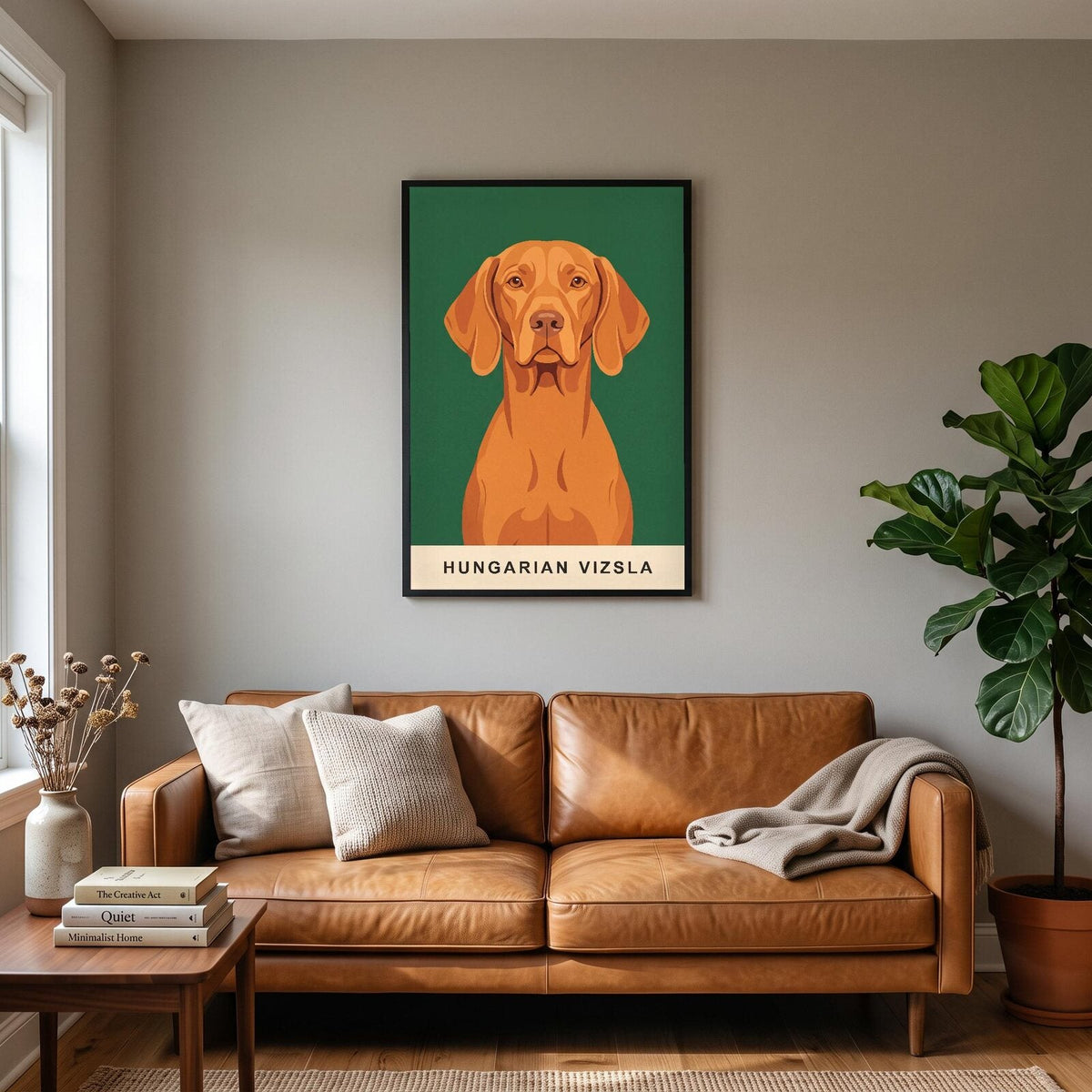 Hungarian Vizsla Dog Portrait Art Print