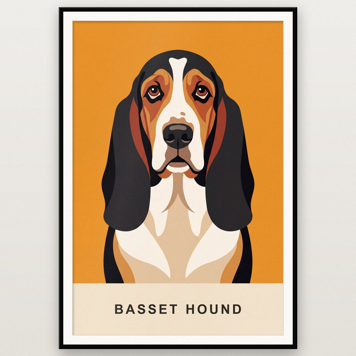 Basset Hound Dog Portrait Art Print