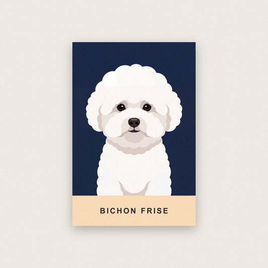 Bichon Frise Dog Portrait Art Print