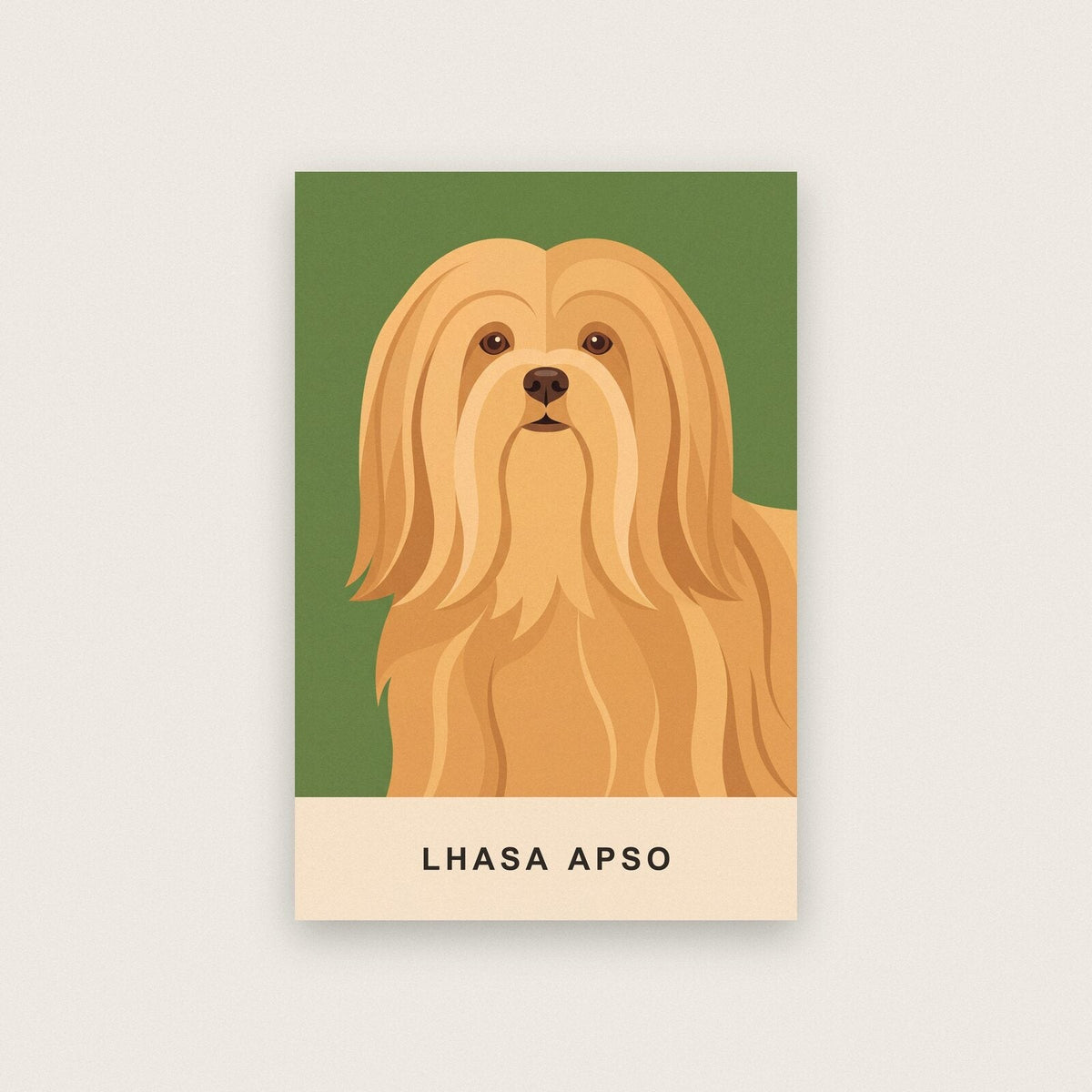 Lhasa Apso Dog Portrait Art Print