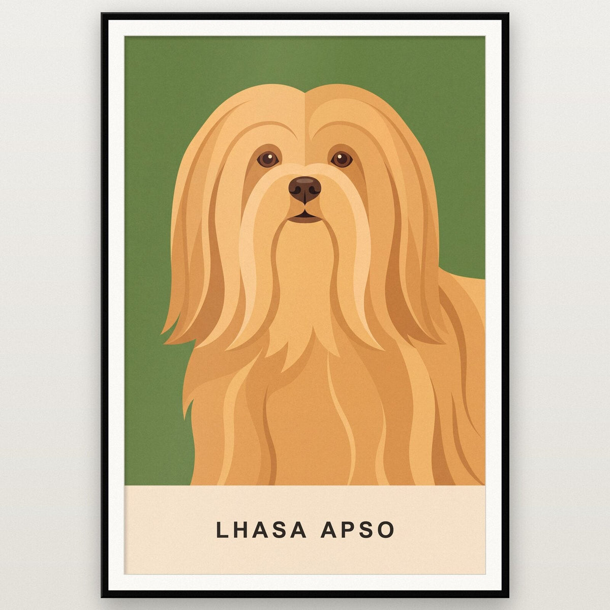 Lhasa Apso Dog Portrait Art Print