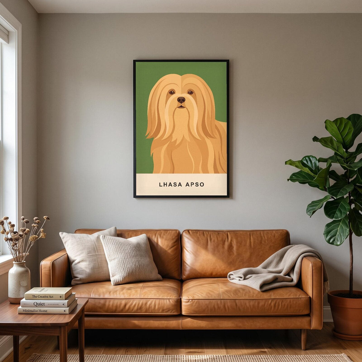 Lhasa Apso Dog Portrait Art Print