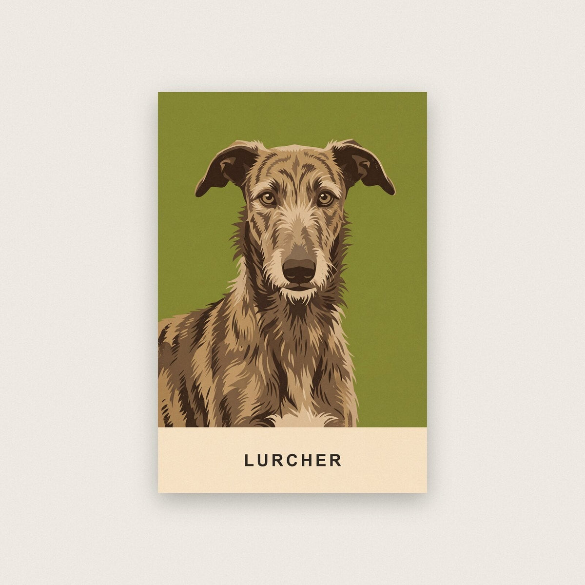 Lurcher Dog Portrait Art Print
