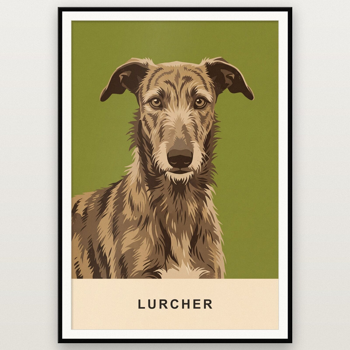 Lurcher Dog Portrait Art Print