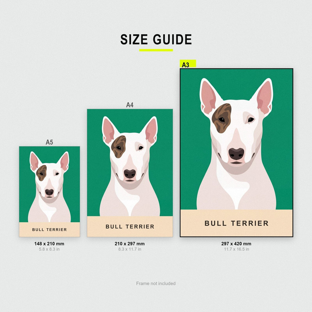 Bull Terrier Dog Portrait Art Print
