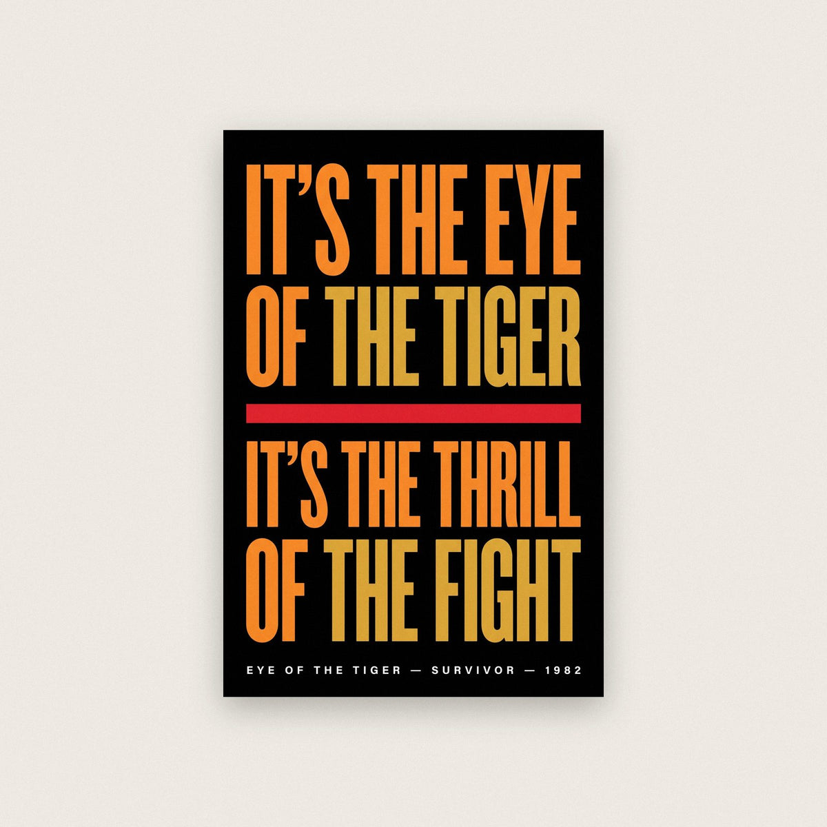Eye Of The Tiger Lyrics Print
