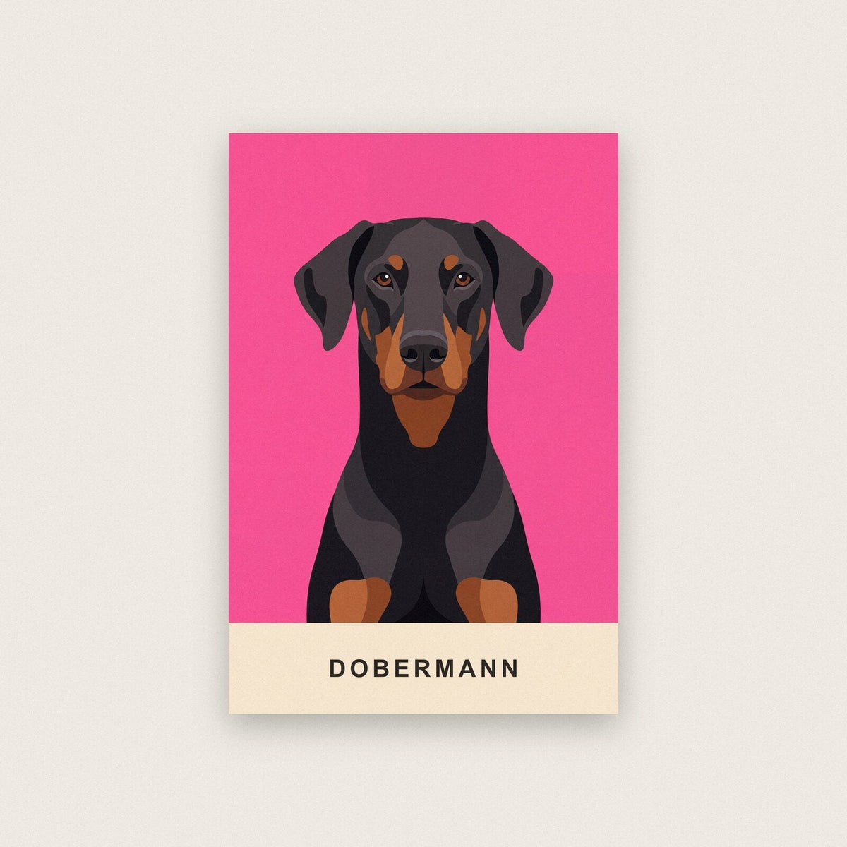 Dobermann Dog Portrait Art Print