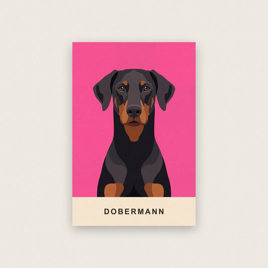Dobermann Dog Portrait Art Print