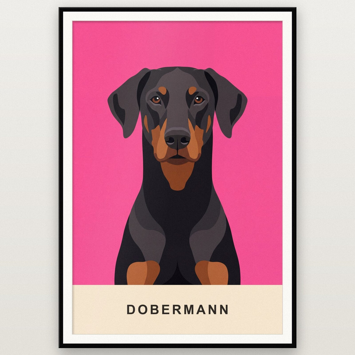 Dobermann Dog Portrait Art Print