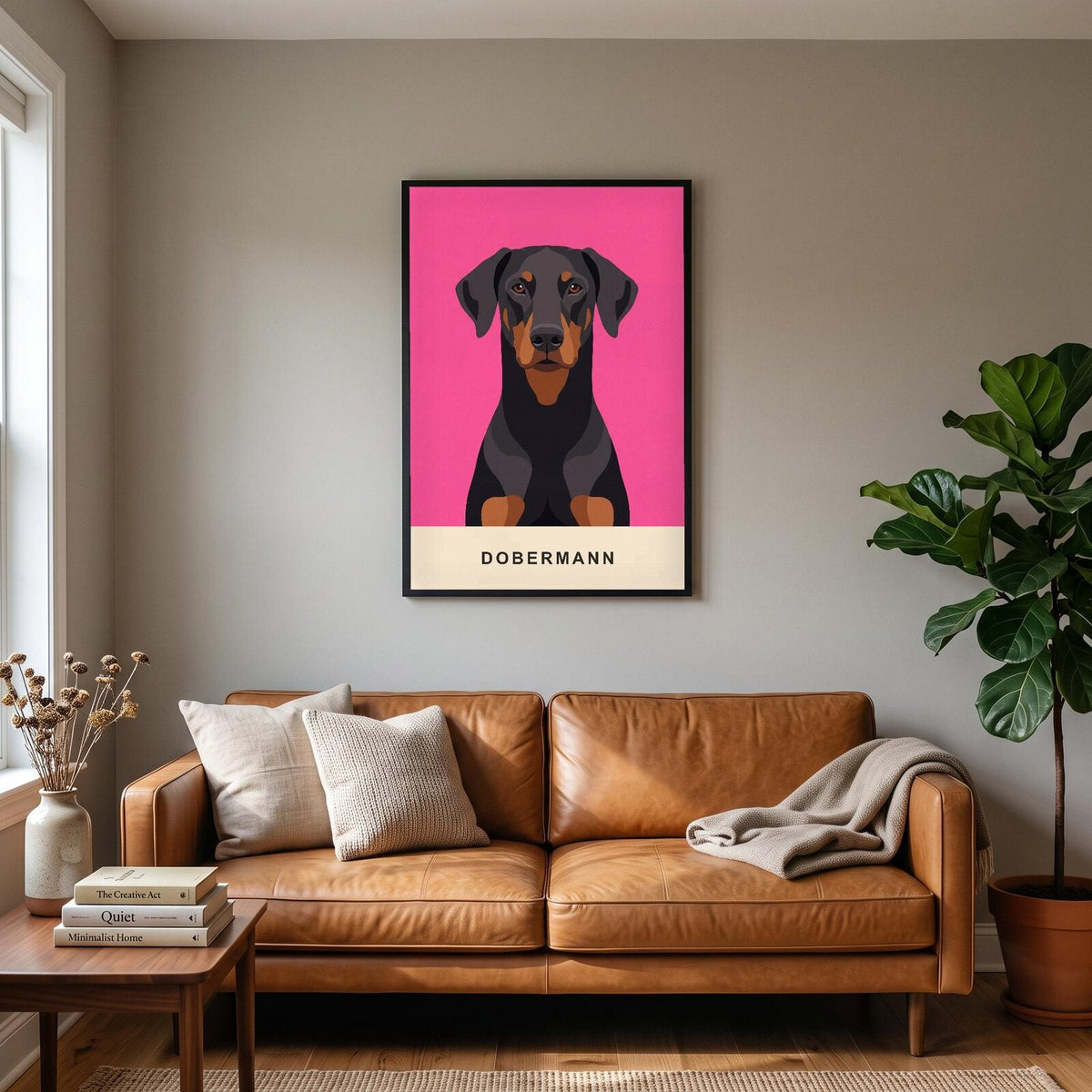 Dobermann Dog Portrait Art Print