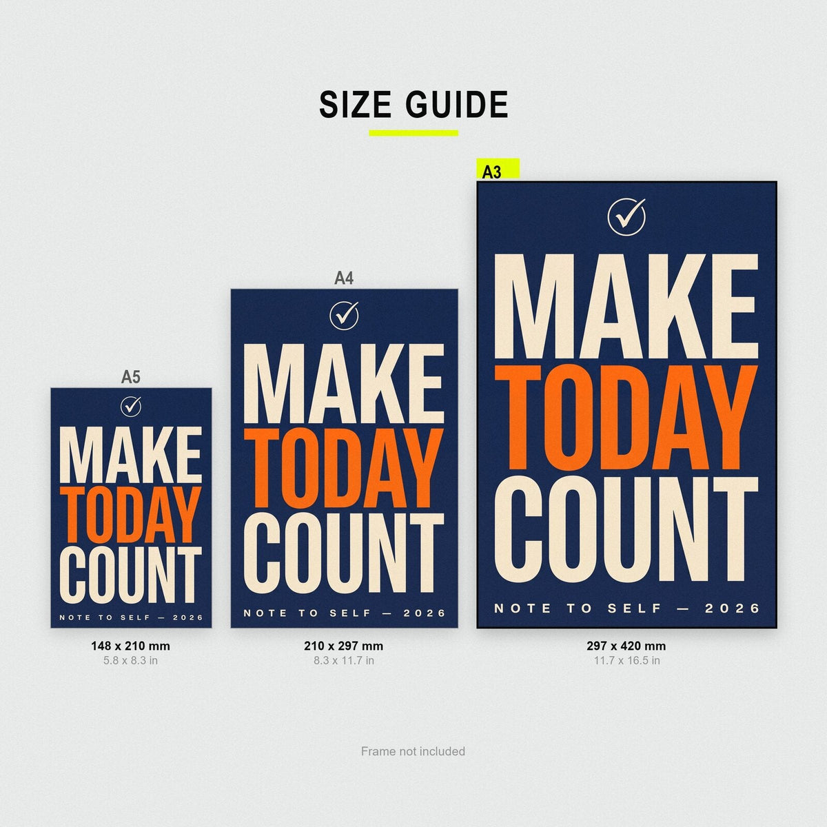 Make Today Count Note To Self Typography Art Print