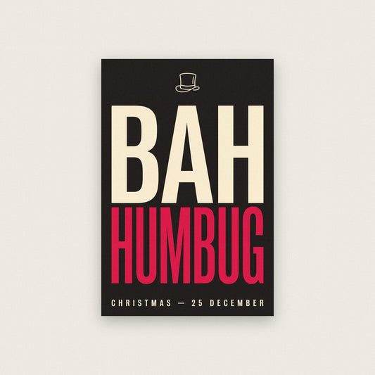 Bah Humbug Christmas Typography Art Print