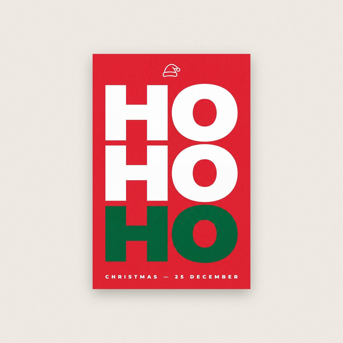 Ho Ho Ho Christmas Typography Art Print