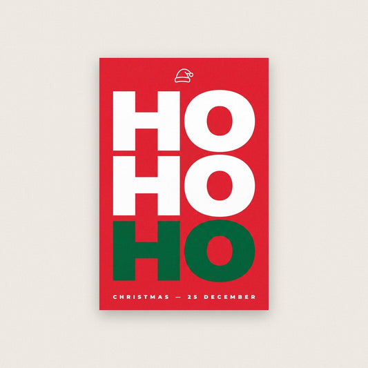 Ho Ho Ho Christmas Typography Art Print