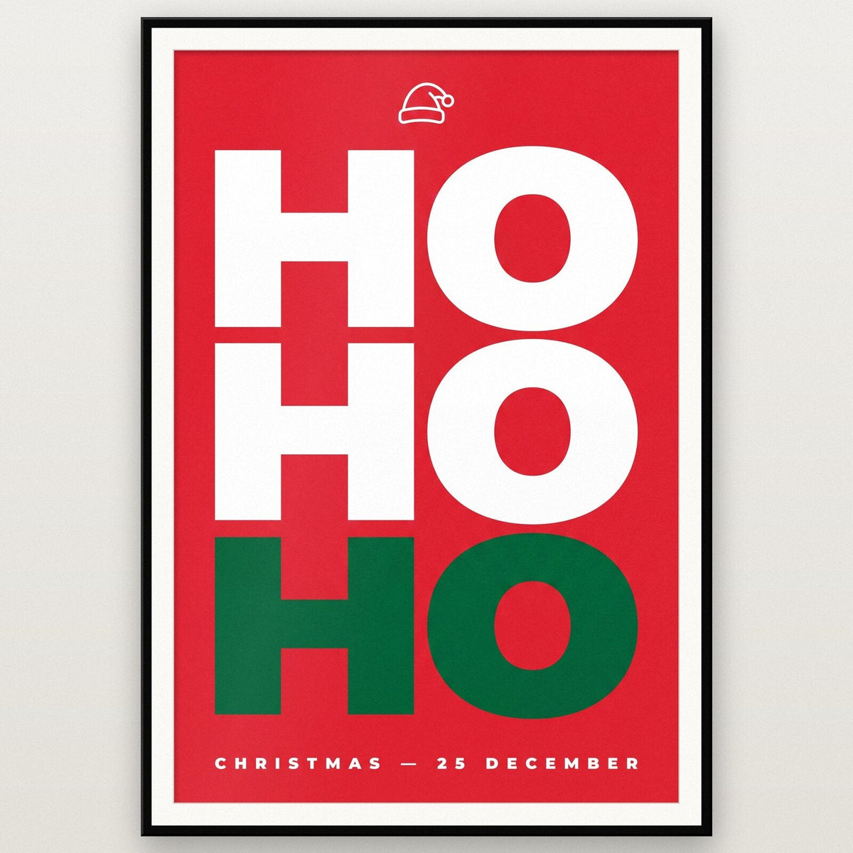 Ho Ho Ho Christmas Typography Art Print