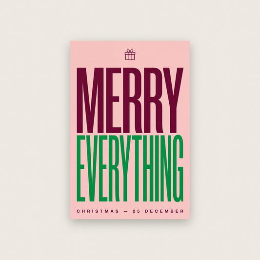 Merry Everything Christmas Typography Art Print