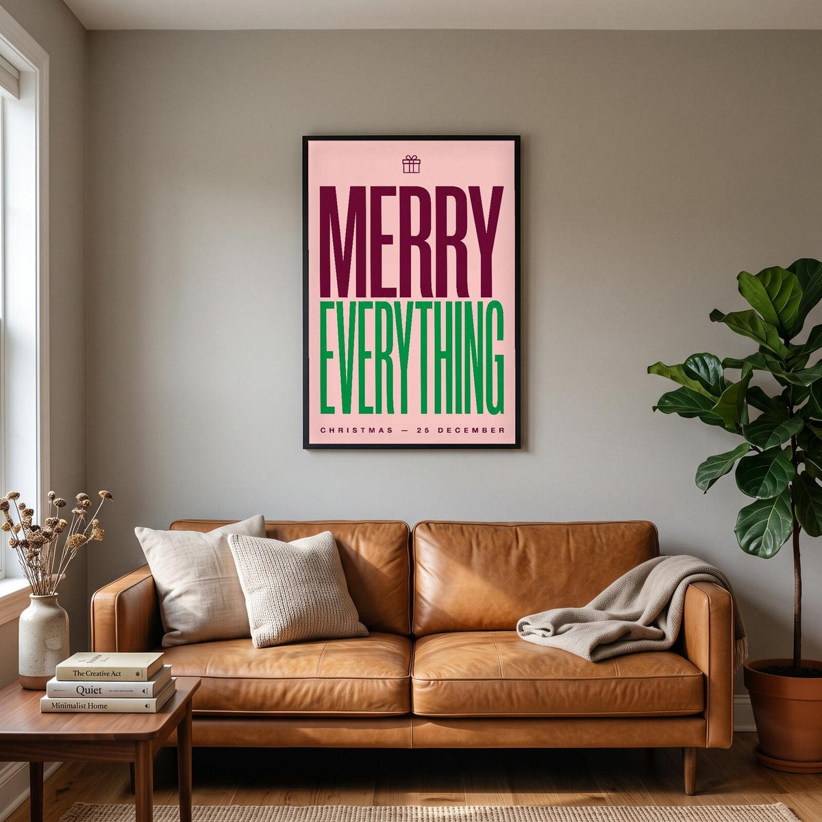 Merry Everything Christmas Typography Art Print